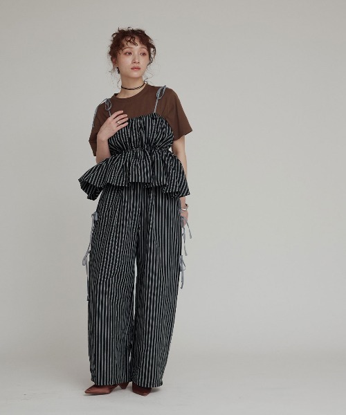 W:Huku(フーク)の「【W:Huku / ブロードストライプ】ペプラム ビスチェ キャミソール / Broad-Striped Peplum Camisole(キャミソール・レディース・ブラック/ブラウン/ブルー/ベージュ・FREE)」の14枚目の写真