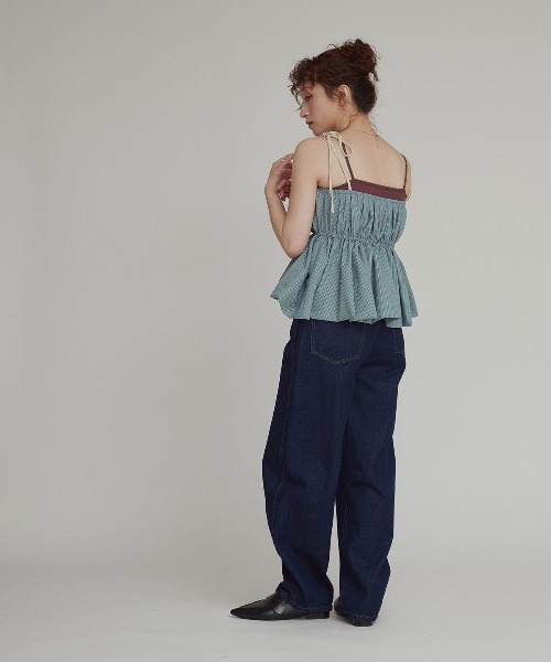 W:Huku(フーク)の「【W:Huku / ブロードストライプ】ペプラム ビスチェ キャミソール / Broad-Striped Peplum Camisole(キャミソール・レディース・ブラック/ブラウン/ブルー/ベージュ・FREE)」の15枚目の写真