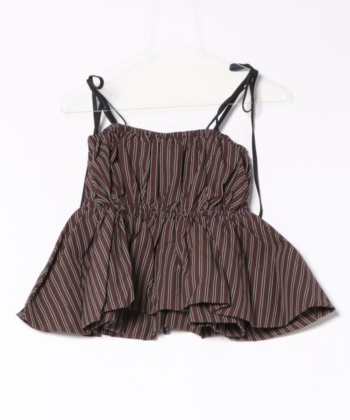 W:Huku(フーク)の「【W:Huku / ブロードストライプ】ペプラム ビスチェ キャミソール / Broad-Striped Peplum Camisole(キャミソール・レディース・ブラック/ブラウン/ブルー/ベージュ・FREE)」の22枚目の写真