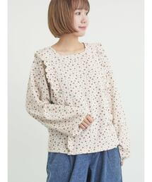 Samansa Mos2 | ワッフルローズ柄前後2WAYカットソー(Tシャツ/カットソー)