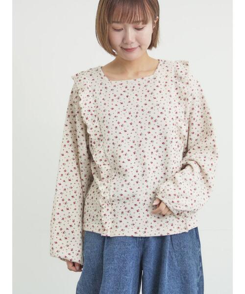 Samansa Mos2（サマンサ モスモス）の「ワッフルローズ柄前後2WAYカットソー（Tシャツ/カットソー・レディース・グレー/オフホワイト/ベージュ/ピンク・F）」の5枚目の写真