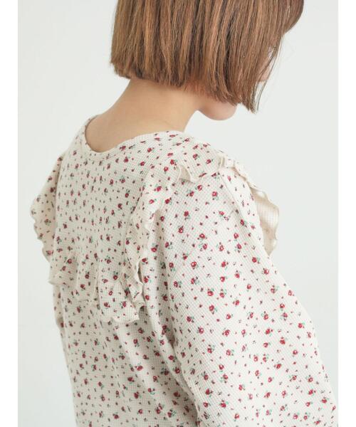 Samansa Mos2（サマンサ モスモス）の「ワッフルローズ柄前後2WAYカットソー（Tシャツ/カットソー・レディース・グレー/オフホワイト/ベージュ/ピンク・F）」の8枚目の写真