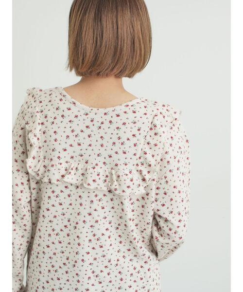 Samansa Mos2（サマンサ モスモス）の「ワッフルローズ柄前後2WAYカットソー（Tシャツ/カットソー・レディース・グレー/オフホワイト/ベージュ/ピンク・F）」の9枚目の写真