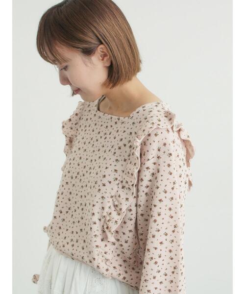 Samansa Mos2（サマンサ モスモス）の「ワッフルローズ柄前後2WAYカットソー（Tシャツ/カットソー・レディース・グレー/オフホワイト/ベージュ/ピンク・F）」の20枚目の写真