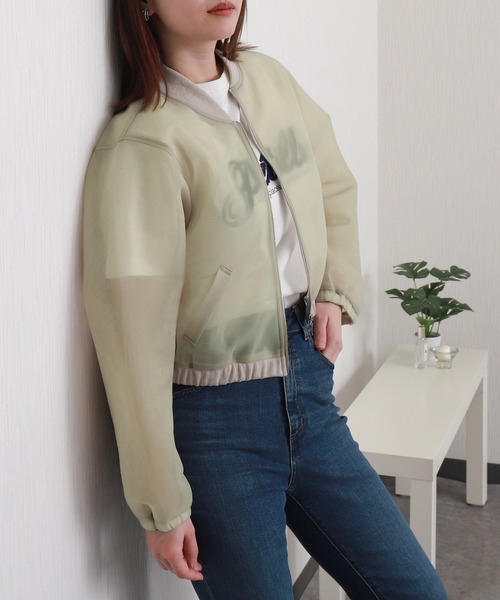 libelle more（リベル モア）の「シアーダンボールショートブルゾン（ブルゾン・レディース・グレー/ベージュ/カーキ/ブラック・M/L）」の4枚目の写真