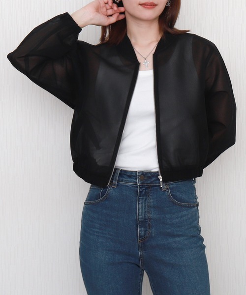 libelle more（リベル モア）の「シアーダンボールショートブルゾン（ブルゾン・レディース・グレー/ベージュ/カーキ/ブラック・M/L）」の2枚目の写真