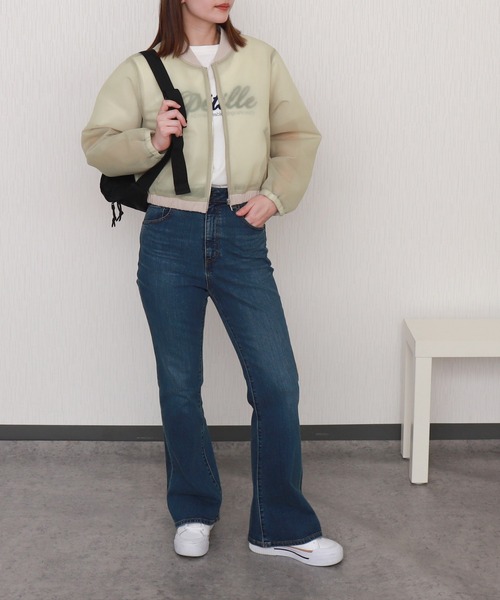 libelle more（リベル モア）の「シアーダンボールショートブルゾン（ブルゾン・レディース・グレー/ベージュ/カーキ/ブラック・M/L）」の12枚目の写真