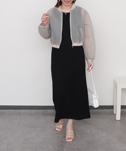 libelle more（リベル モア）の「シアーダンボールショートブルゾン（ブルゾン・レディース・グレー/ベージュ/カーキ/ブラック・M/L）」の6枚目の写真