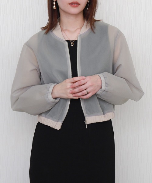 libelle more（リベル モア）の「シアーダンボールショートブルゾン（ブルゾン・レディース・グレー/ベージュ/カーキ/ブラック・M/L）」の5枚目の写真