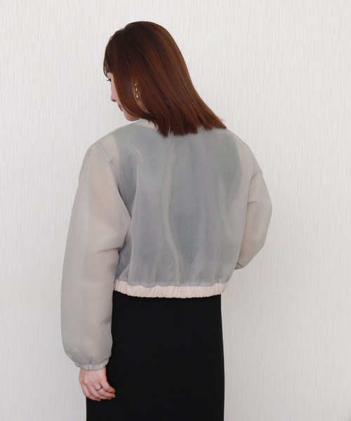 libelle more（リベル モア）の「シアーダンボールショートブルゾン（ブルゾン・レディース・グレー/ベージュ/カーキ/ブラック・M/L）」の10枚目の写真