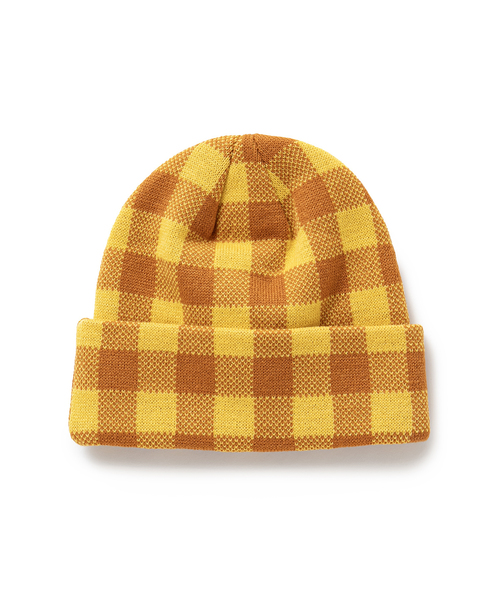 BOTT（ボット）の「BoTT / ボット Gingham Check Beanie（ニットキャップ/ビーニー・メンズ・グリーン系その他/オレンジ/ライトブルー・FREE）」の6枚目の写真