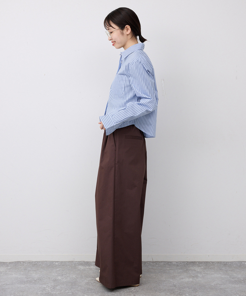 GREEN BUTTER(グリーンバター)の「GREEN BUTTER/グリーンバター Stripe Cotton Shirt(シャツ/ブラウス・レディース・スカイブルー/アイボリー・FREE)」の3枚目の写真
