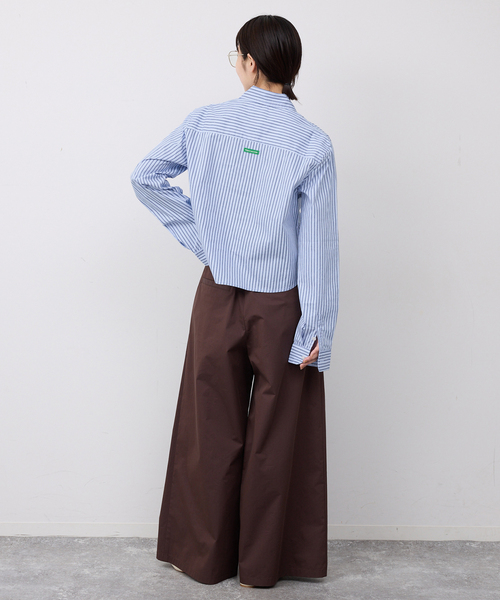 GREEN BUTTER(グリーンバター)の「GREEN BUTTER/グリーンバター Stripe Cotton Shirt(シャツ/ブラウス・レディース・スカイブルー/アイボリー・FREE)」の4枚目の写真