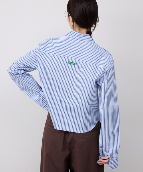 GREEN BUTTER(グリーンバター)の「GREEN BUTTER/グリーンバター Stripe Cotton Shirt(シャツ/ブラウス・レディース・スカイブルー/アイボリー・FREE)」の7枚目の写真