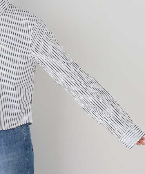 GREEN BUTTER(グリーンバター)の「GREEN BUTTER/グリーンバター Stripe Cotton Shirt(シャツ/ブラウス・レディース・スカイブルー/アイボリー・FREE)」の12枚目の写真