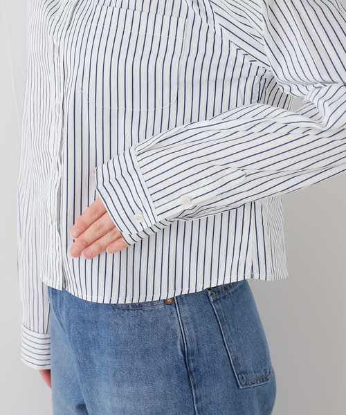 GREEN BUTTER(グリーンバター)の「GREEN BUTTER/グリーンバター Stripe Cotton Shirt(シャツ/ブラウス・レディース・スカイブルー/アイボリー・FREE)」の13枚目の写真