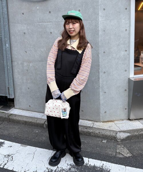 CIAOPANIC TYPY（チャオパニックティピー）の「【HELLO.SANFRANCISCO/ハローサンフランシスコ】レースサテンオーバーオール（サロペット/オーバーオール・レディース・ホワイト/ブラック・ONE SIZE）」の18枚目の写真