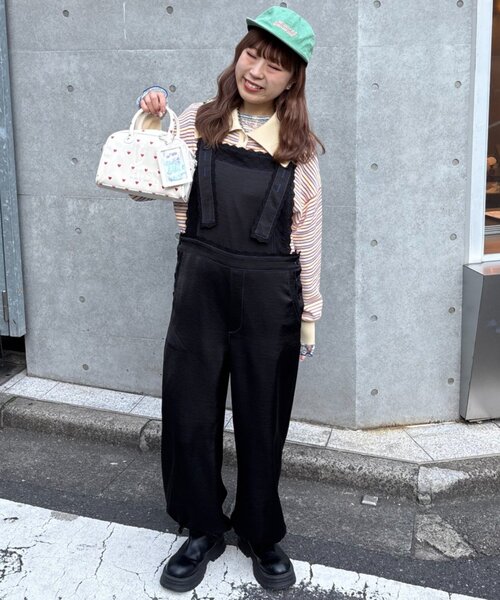 CIAOPANIC TYPY（チャオパニックティピー）の「【HELLO.SANFRANCISCO/ハローサンフランシスコ】レースサテンオーバーオール（サロペット/オーバーオール・レディース・ホワイト/ブラック・ONE SIZE）」の19枚目の写真