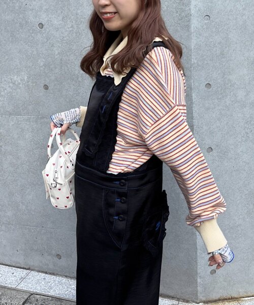 CIAOPANIC TYPY（チャオパニックティピー）の「【HELLO.SANFRANCISCO/ハローサンフランシスコ】レースサテンオーバーオール（サロペット/オーバーオール・レディース・ホワイト/ブラック・ONE SIZE）」の22枚目の写真