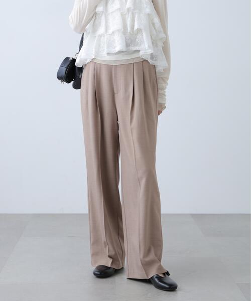 FREE'S MART（フリーズマート）の「◆梳毛調合繊タックワイドパンツ（その他パンツ・レディース・ネイビー/ブラウン/ベージュ・SMALL/X-SMALL/MEDIUM）」の2枚目の写真