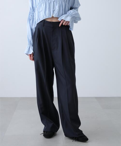 FREE'S MART（フリーズマート）の「◆梳毛調合繊タックワイドパンツ（その他パンツ・レディース・ネイビー/ブラウン/ベージュ・SMALL/X-SMALL/MEDIUM）」の7枚目の写真