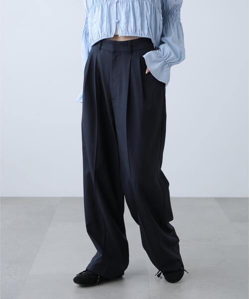 FREE'S MART（フリーズマート）の「◆梳毛調合繊タックワイドパンツ（その他パンツ・レディース・ネイビー/ブラウン/ベージュ・SMALL/X-SMALL/MEDIUM）」の8枚目の写真