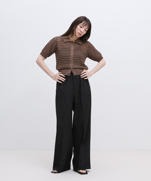 select MOCA(セレクトモカ)の「ループヤーン襟付きサマーニットカーディガン(カーディガン/ボレロ・レディース・ベージュ/グリーン/グレー/ブラック/ブラウン・FREE)」の19枚目の写真