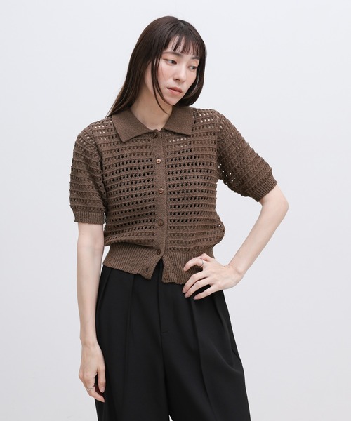 select MOCA(セレクトモカ)の「ループヤーン襟付きサマーニットカーディガン(カーディガン/ボレロ・レディース・ベージュ/グリーン/グレー/ブラック/ブラウン・FREE)」の17枚目の写真