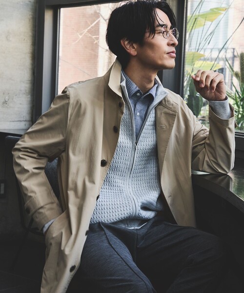 JUN STANDARD PICKS（ジュンスタンダードピックス）の「ナイロンストレッチスプリングコート/接触冷感/撥水（トレンチコート・メンズ・チャコールグレー/ネイビー/ベージュ・LL/L/M）」の15枚目の写真
