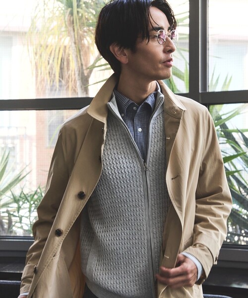 JUN STANDARD PICKS（ジュンスタンダードピックス）の「ナイロンストレッチスプリングコート/接触冷感/撥水（トレンチコート・メンズ・チャコールグレー/ネイビー/ベージュ・LL/L/M）」の16枚目の写真