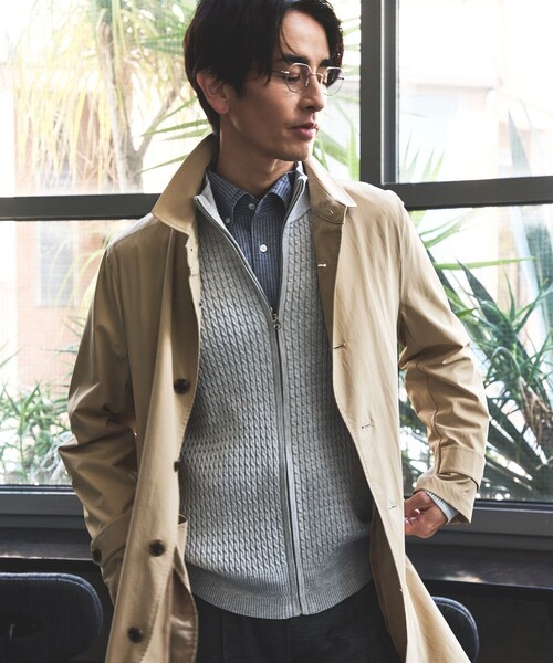 JUN STANDARD PICKS（ジュンスタンダードピックス）の「ナイロンストレッチスプリングコート/接触冷感/撥水（トレンチコート・メンズ・チャコールグレー/ネイビー/ベージュ・LL/L/M）」の17枚目の写真