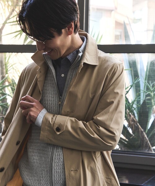 JUN STANDARD PICKS（ジュンスタンダードピックス）の「ナイロンストレッチスプリングコート/接触冷感/撥水（トレンチコート・メンズ・チャコールグレー/ネイビー/ベージュ・LL/L/M）」の18枚目の写真