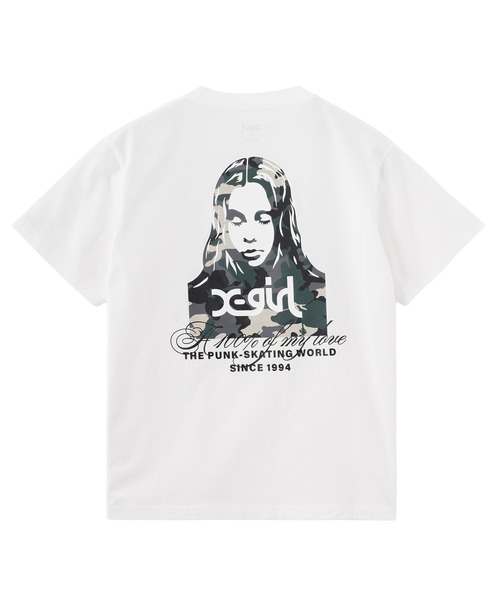 X-girl（エックスガール）の「HIBISCUS CAMOUFLAGE FACE S/S TEE（Tシャツ/カットソー・レディース・ブラック/ホワイト/ベージュ・S/M/L）」の7枚目の写真