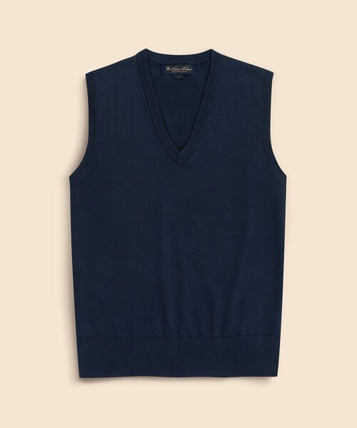 BROOKS BROTHERS(ブルックスブラザーズ)の「スーピマコットン Vネックベスト(ベスト・メンズ・ネイビー/ベージュ・SMALL/MEDIUM/LARGE/X-SMALL)」の1枚目の写真