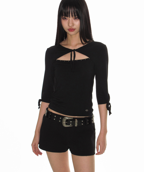 CRANK（クランク）の「ピケマイクロショーツ_ブラック（その他パンツ・レディース・その他・FREE）」の2枚目の写真