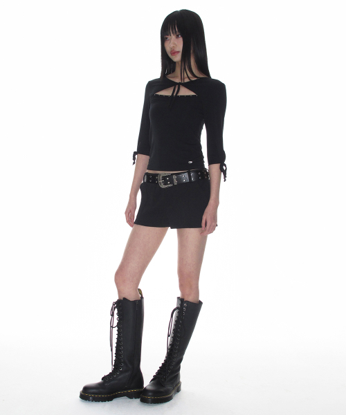 CRANK（クランク）の「ピケマイクロショーツ_ブラック（その他パンツ・レディース・その他・FREE）」の4枚目の写真