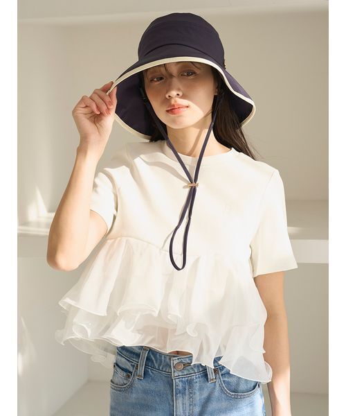 SNIDEL(スナイデル)の「UVカットバケットハット(ハット・レディース・マルチ/ブラック・F)」の21枚目の写真