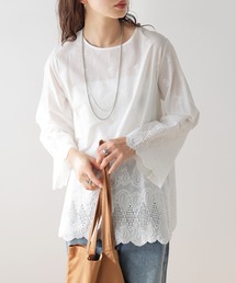 ペイズリー刺繍レーストップス