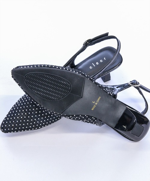 clear（クリア）の「ラインストーンメッシュミュール（パンプス・レディース・アイボリー/ブラック・L/M）」の6枚目の写真