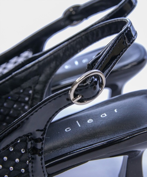 clear（クリア）の「ラインストーンメッシュミュール（パンプス・レディース・アイボリー/ブラック・L/M）」の7枚目の写真