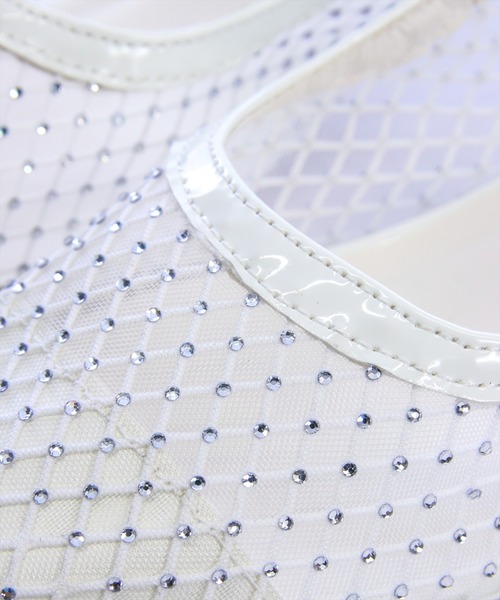 clear（クリア）の「ラインストーンメッシュミュール（パンプス・レディース・アイボリー/ブラック・L/M）」の3枚目の写真