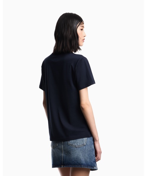 EMPORIO ARMANI（エンポリオアルマーニ）の「【エンポリオ アルマーニ】ARMANI JEANS Tシャツ（Tシャツ/カットソー・レディース・ネイビー/オフホワイト・LARGE/MEDIUM/SMALL）」の8枚目の写真