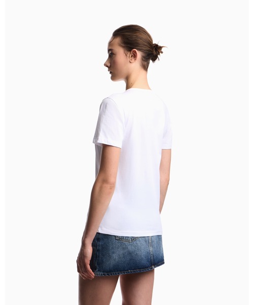 EMPORIO ARMANI（エンポリオアルマーニ）の「【エンポリオ アルマーニ】ARMANI JEANS Tシャツ（Tシャツ/カットソー・レディース・ネイビー/オフホワイト・LARGE/MEDIUM/SMALL）」の4枚目の写真