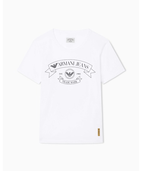 EMPORIO ARMANI（エンポリオアルマーニ）の「【エンポリオ アルマーニ】ARMANI JEANS Tシャツ（Tシャツ/カットソー・レディース・ネイビー/オフホワイト・LARGE/MEDIUM/SMALL）」の6枚目の写真