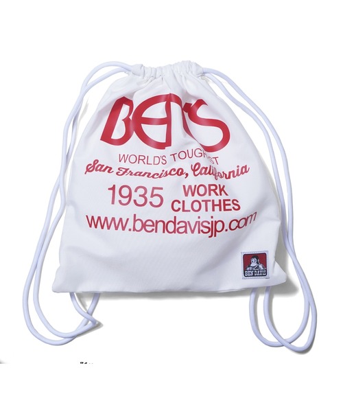 BEN DAVIS（ベンデイビス）の「BIG TYPO NAPSACK（バックパック/リュック・メンズ・ホワイト/ストライプ/ブラック・FREE）」の2枚目の写真