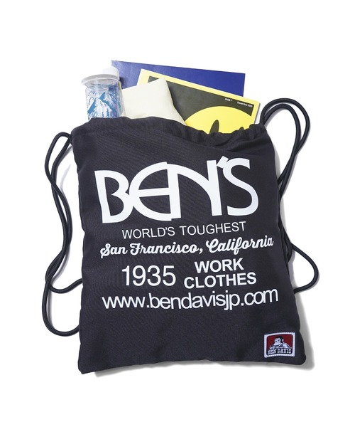 BEN DAVIS（ベンデイビス）の「BIG TYPO NAPSACK（バックパック/リュック・メンズ・ホワイト/ストライプ/ブラック・FREE）」の5枚目の写真