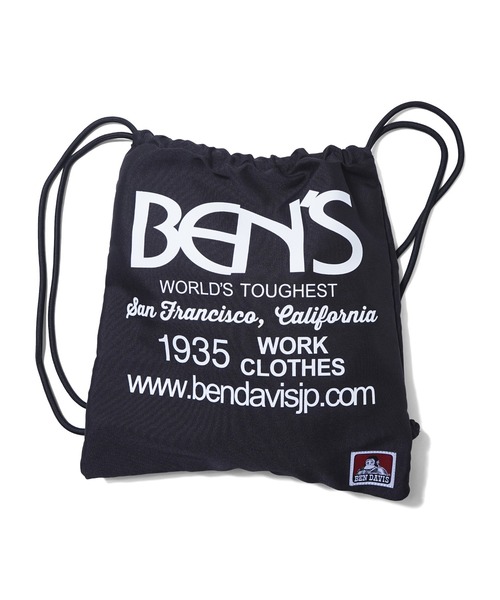 BEN DAVIS（ベンデイビス）の「BIG TYPO NAPSACK（バックパック/リュック・メンズ・ホワイト/ストライプ/ブラック・FREE）」の6枚目の写真