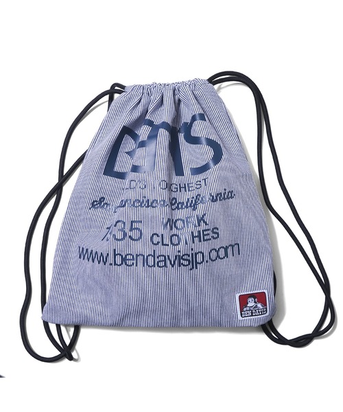 BEN DAVIS（ベンデイビス）の「BIG TYPO NAPSACK（バックパック/リュック・メンズ・ホワイト/ストライプ/ブラック・FREE）」の7枚目の写真