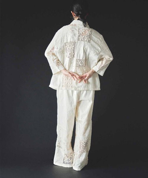 MEDE19F(メデジュウキュウ)の「MEDE19F 〈MADE IN INDIA COLLECTION〉刺繍遣いのパッチワークレースシャツ〈アイボリー〉(シャツ/ブラウス・レディース・アイボリー・1/2)」の6枚目の写真
