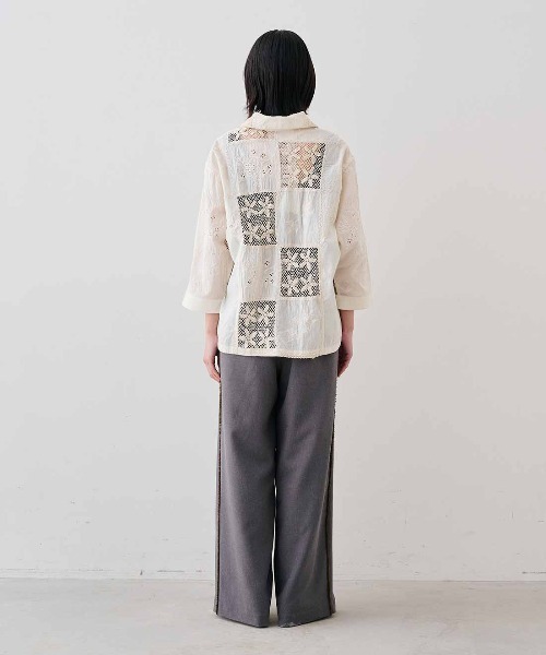 MEDE19F(メデジュウキュウ)の「MEDE19F 〈MADE IN INDIA COLLECTION〉刺繍遣いのパッチワークレースシャツ〈アイボリー〉(シャツ/ブラウス・レディース・アイボリー・1/2)」の11枚目の写真